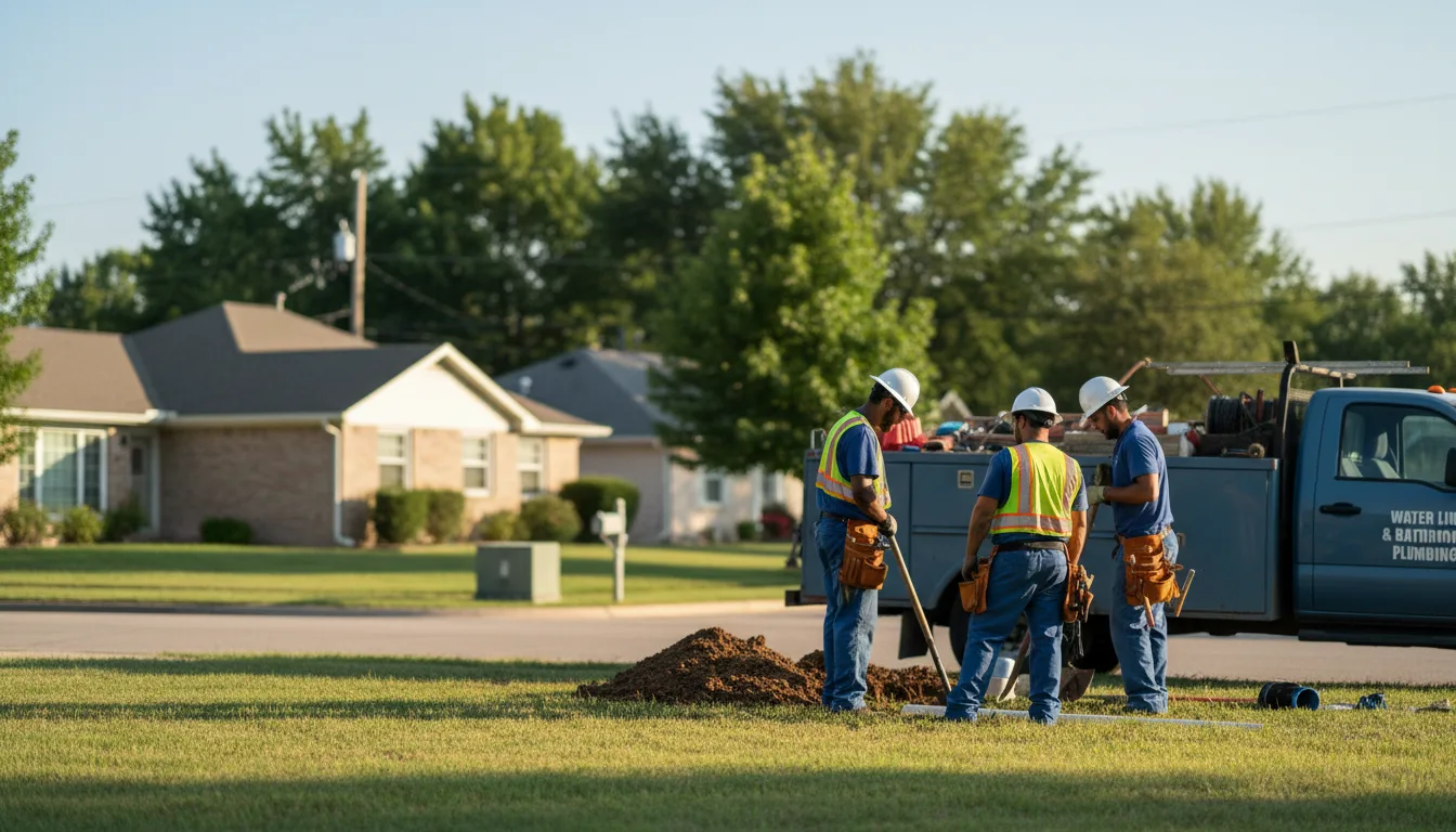 Residential water line and bathroom plumbing service in South Lebanon, OH